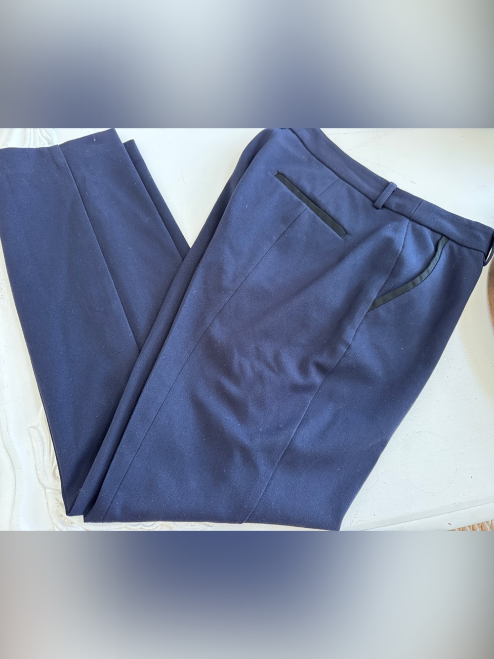 Women Express Navy Cropped Dress Pants